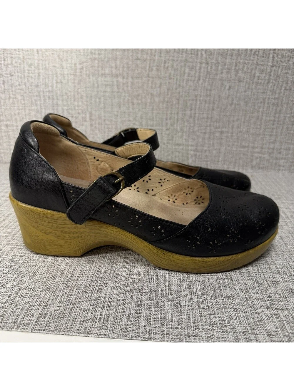 Alegria  Shoes Women’s Size EU 39 / US 9 Black Leather Mary Janes Rene Clogs